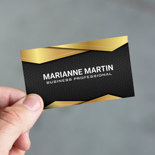 Tarjeta De Visita Fondo metálico de oro negro (Subido por el creador)