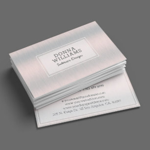 Tarjeta De Visita Fondo metálico gris plateado claro