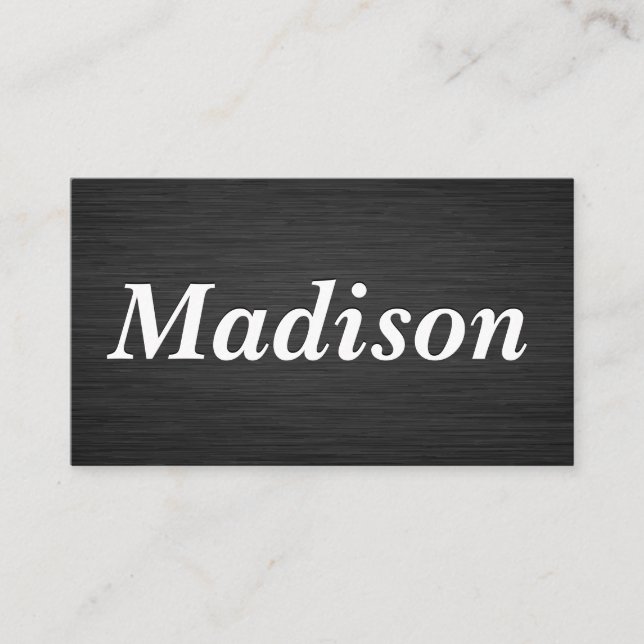 Tarjeta De Visita Fondo metálico negro (Anverso)