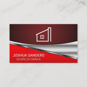 Tarjeta De Visita Fondo metálico rojo   Realtor