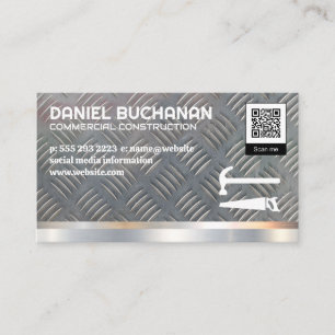 Tarjeta De Visita Fondo metalizado   Hammer Saw   Código QR