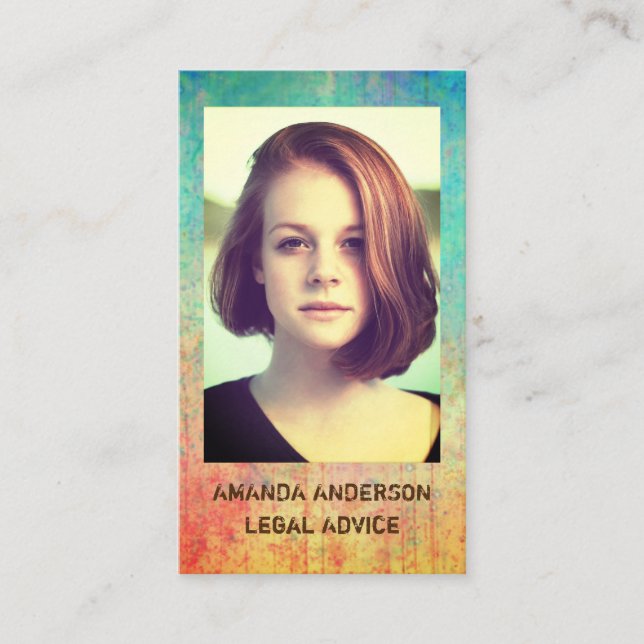 Tarjeta De Visita Fondo moderno de color agua (Anverso)