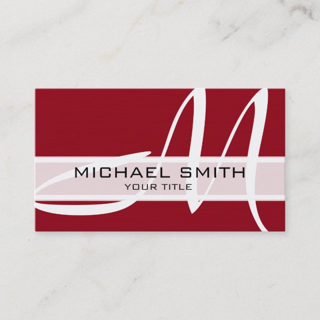 Tarjeta De Visita Fondo Monograma moderno de marrón (Anverso)