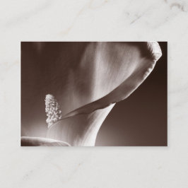 Tarjeta De Visita Fondo negro de flores de Calla blanca