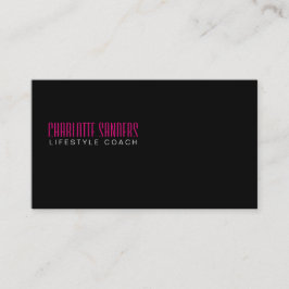 Tarjeta De Visita Fondo negro de tipo de corte (rosa caliente)