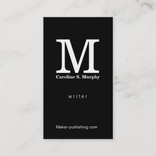 Tarjeta De Visita Fondo negro monograma moderno