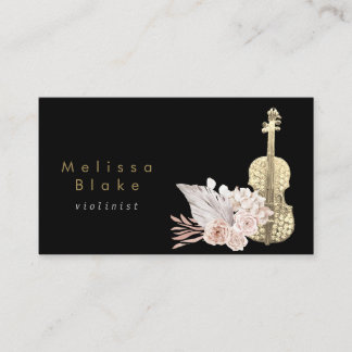 Tarjeta De Visita fondo negro violinista pampas