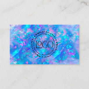 Tarjeta De Visita fondo opal azul de tu logotipo