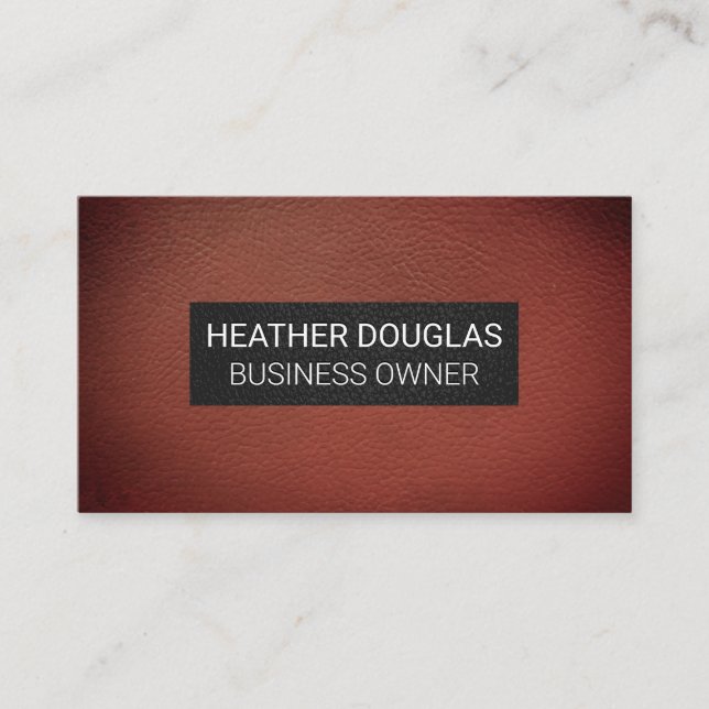 Tarjeta De Visita Fondo oscuro de cuero rojo de viñeta (Anverso)