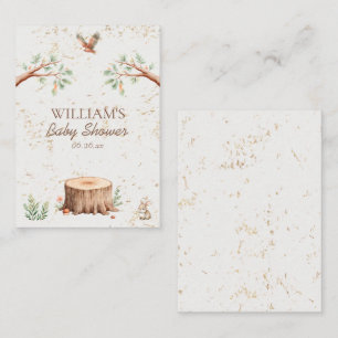 Tarjeta De Visita Fondo personalizado para baby shower Boho Woodland