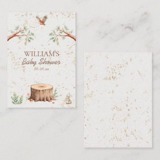 Tarjeta De Visita Fondo personalizado para baby shower Boho Woodland