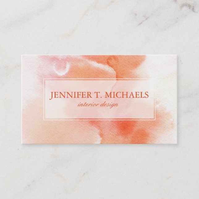 Tarjeta De Visita Fondo pintado a mano 6 de la acuarela abstracta (Anverso)