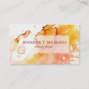Tarjeta De Visita Fondo pintado a mano con acuarela abstracta