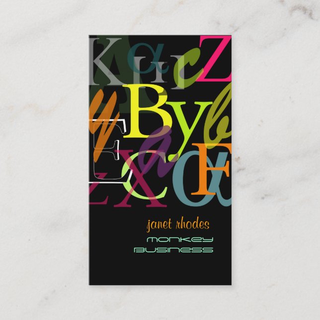 Tarjeta De Visita Fondo PixDezines ABC, griego Alpha/DIY (Anverso)