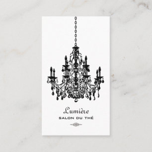 Tarjeta De Visita Fondo PixDezines Black+White Chandelier/DIY