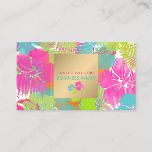 Tarjeta De Visita Fondo PixDezines hibiscus/rainforest/DIY