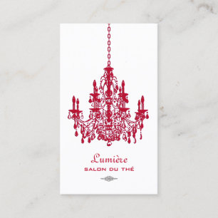 Tarjeta De Visita Fondo PixDezines Red+White Chandelier/DIY