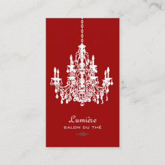 Tarjeta De Visita Fondo PixDezines Red+White Chandelier/DIY