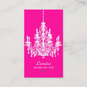 Tarjeta De Visita Fondo PixDezines Rosa+Lámpara Blanca/MID