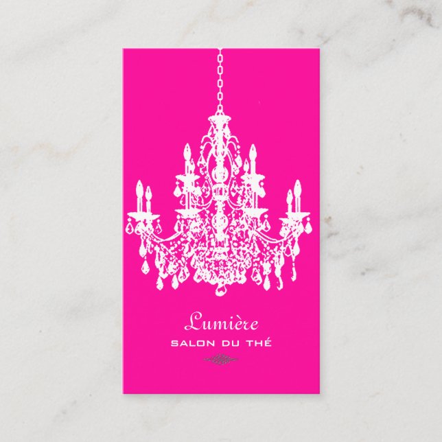 Tarjeta De Visita Fondo PixDezines Rosa+Lámpara Blanca/MID (Anverso)