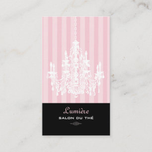 Tarjeta De Visita Fondo PixDezines Rosa+Lámpara Blanca/MID