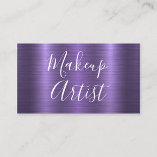 Tarjeta De Visita Fondo púrpura del artista de maquillaje brillante