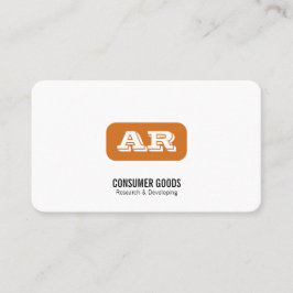 Tarjeta De Visita Fondo redondeado monograma (naranja)