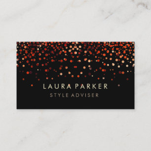 Tarjeta De Visita Fondo rojo sutil del purpurina elegante falso