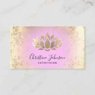 Tarjeta De Visita fondo rosa del Relieve metalizado de oro falso lot