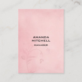 Tarjeta De Visita Fondo rosa floral vertical plano moderno