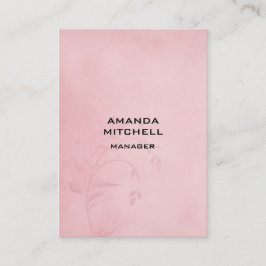 Tarjeta De Visita Fondo rosa floral vertical plano moderno
