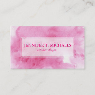 Tarjeta De Visita fondo rosado de la acuarela para su