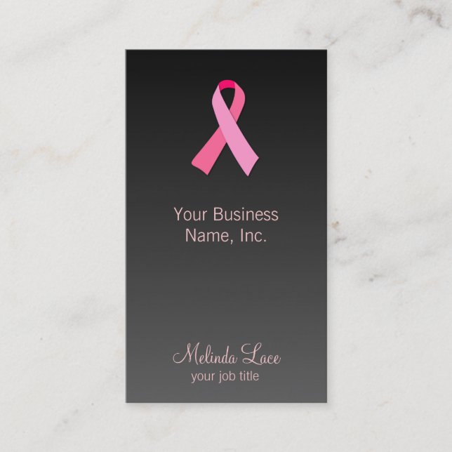 Tarjeta De Visita Fondo rosado de la pendiente de la cinta (Anverso)