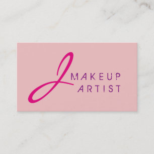 Tarjeta De Visita Fondo rosado del bebé del artista del maquillaje d