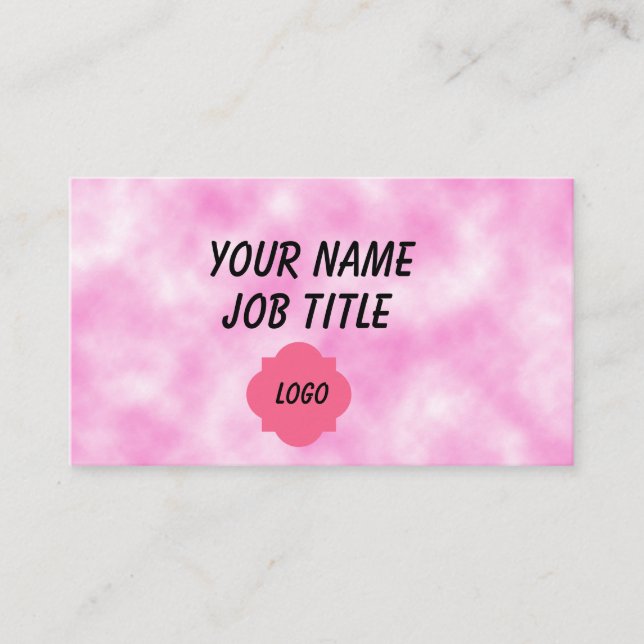 Tarjeta De Visita Fondo rosado del personalizable (Anverso)