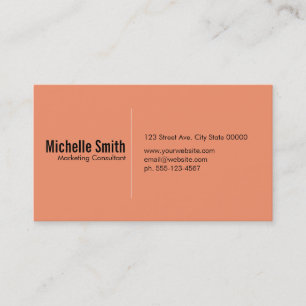 Tarjeta De Visita Fondo Salmon con línea divisoria