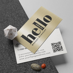 Tarjeta De Visita Fondo simple moderno dorado y blanco