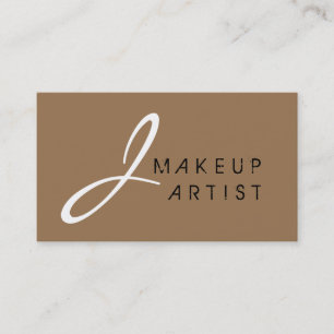 Tarjeta De Visita Fondo sucio de artista de maquillaje de monograma