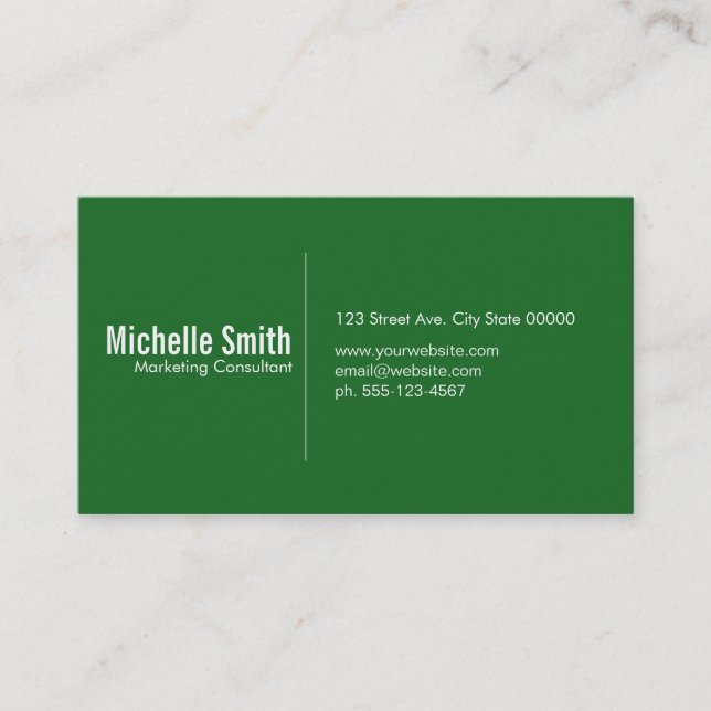 Tarjeta De Visita Fondo verde con línea divisoria (Anverso)