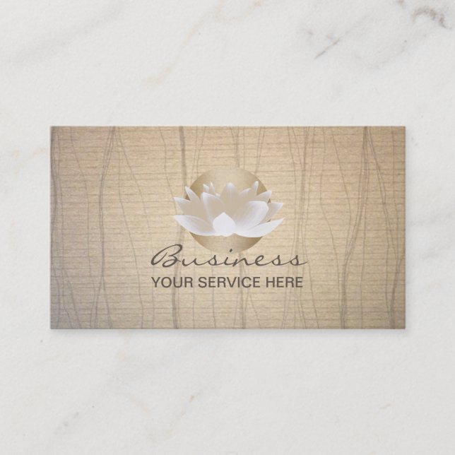 Tarjeta De Visita Fondo Zen elegante Gold Lotus Flower & Sun (Anverso)