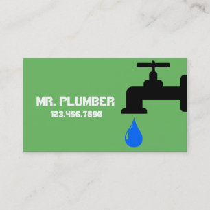 Tarjeta De Visita Fontanería moderna grifo agua fontanero