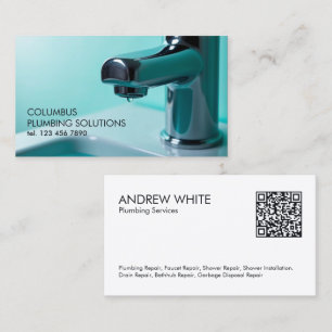 Tarjeta De Visita Fontanería QR personalizada