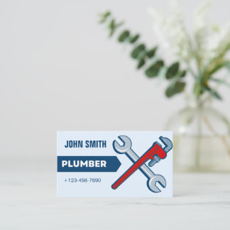 Tarjeta De Visita Fontanero Moderno Azul