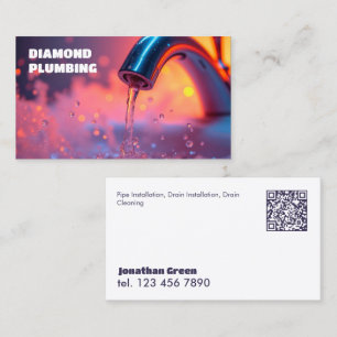 Tarjeta De Visita Fontanero QR Personalizado