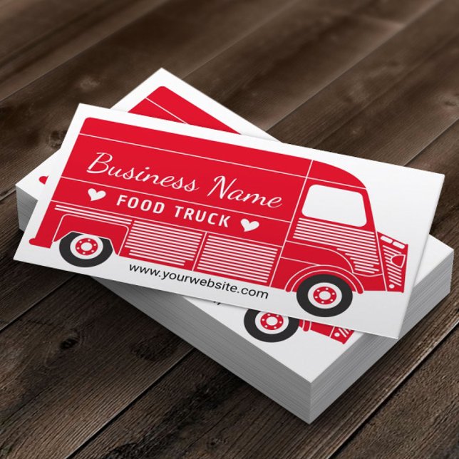 Tarjeta De Visita Food Truck Plain Red Catering (Subido por el creador)