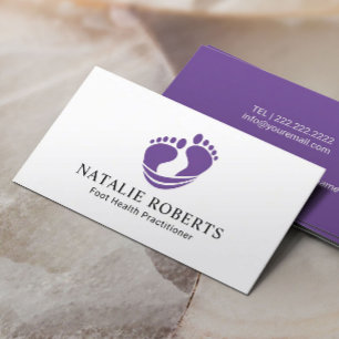 Tarjeta De Visita Foot Healthcare Practicante Massage Spa Purple