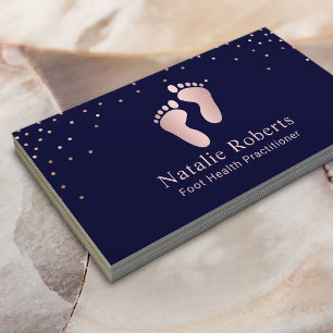 Tarjeta De Visita Foot Healthcare Practicante Nave & Rosa Gold