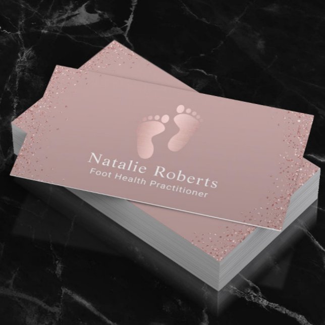 Tarjeta De Visita Foot Healthcare Practitioner Dusty Rose Gold (Subido por el creador)