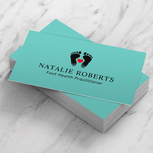Tarjeta De Visita Foot Massage Therapist Podiatrist Feet Spa Teal