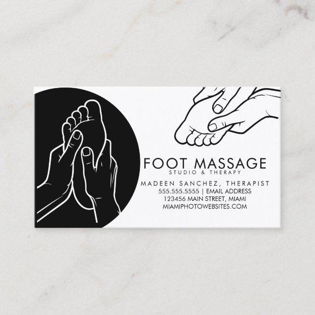 Tarjeta De Visita Foot Massage Therapist Soles pies (Anverso)